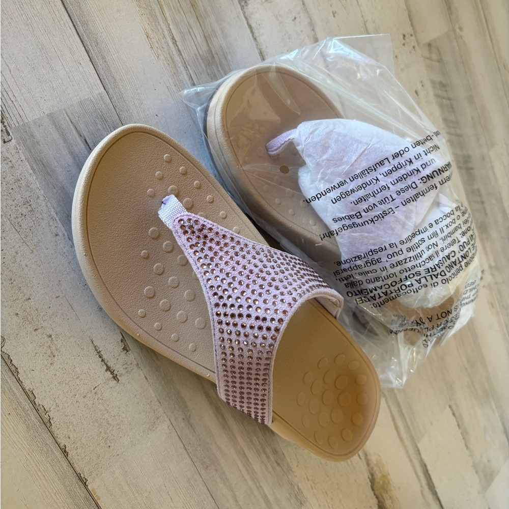 Vionic Flip Flops Embellished Rhinestone - Tiders Lavender